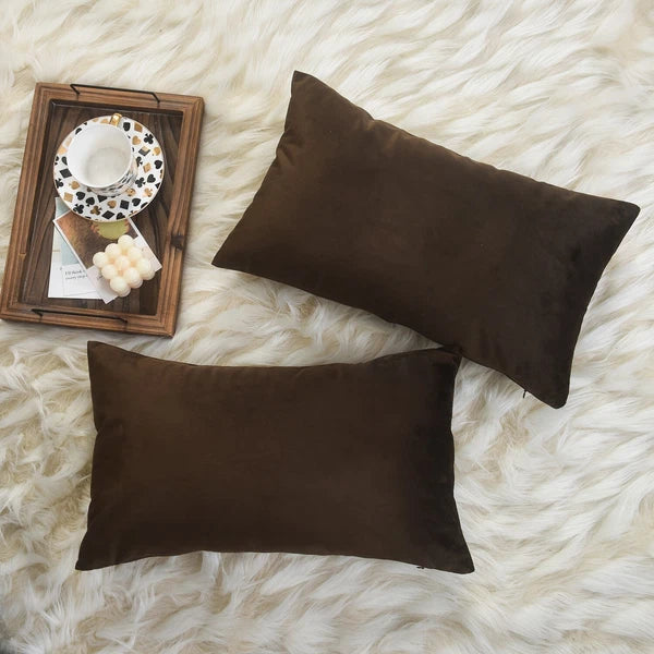 Plain Velvet Cushions Covers 30x51 cm Luxury Soft Velvet Sofa Bed Pillow Cases