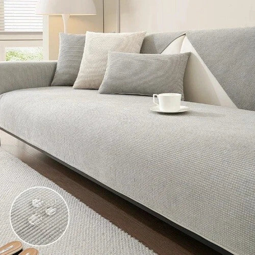 Solid Color Sofa Covers for Living Room Polar FleeceSofa Cushion Mat  Universal