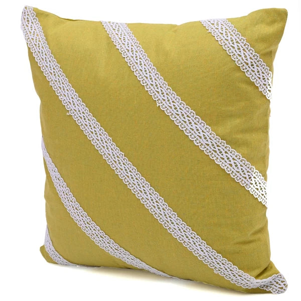 Home Decorative Cotton Cushion Cover Throw Pillowcase Sofa Decor Diagonal Lace