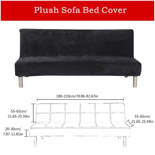 Armless Sofa Bed Cover Futon Full Size Thicker Plush Sofa Slipcover New