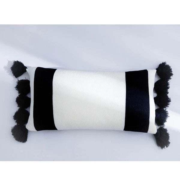 Knitted With Tassel Throw Pillowcase Sofa Office Bed Waist Cushion Pillow Cover