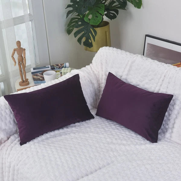 Plain Velvet Cushions Covers 30x51 cm Luxury Soft Velvet Sofa Bed Pillow Cases