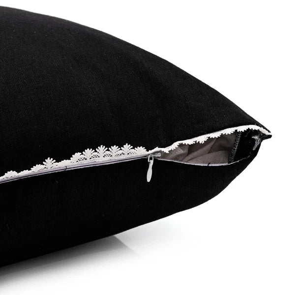 Cotton Cushion Cover Home Sofa Decor Throw Pillow Case Covers Solid with Lace