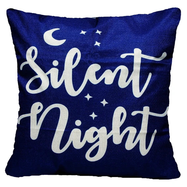 Throw PILLOW COVER Linen Navy Blue Double-Sided Decorative Cushion Case 16x16"