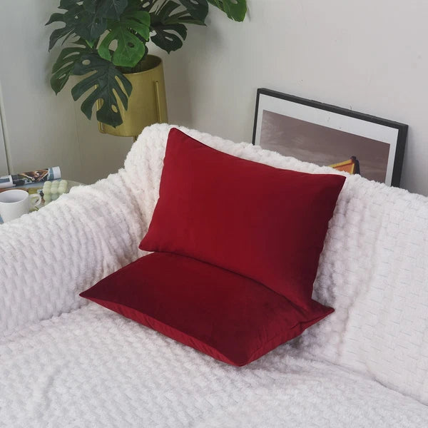 Plain Velvet Cushions Covers 30x51 cm Luxury Soft Velvet Sofa Bed Pillow Cases