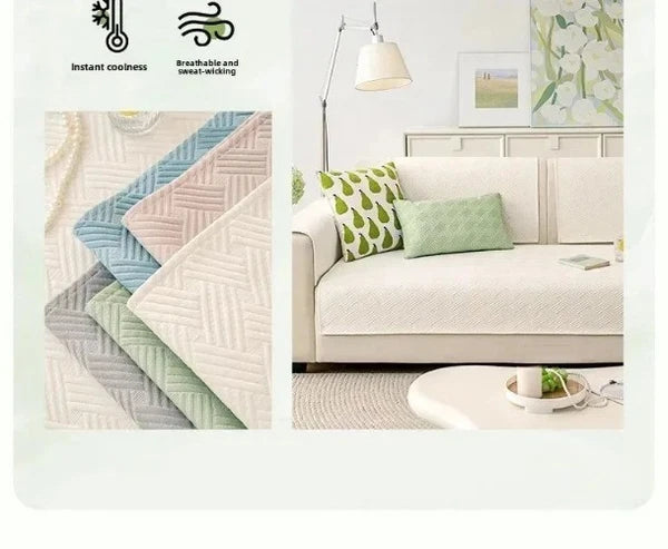 Ice Silk Sofa Seat Cover Nordic Style Universal Sofa Slipcovers for Living Room