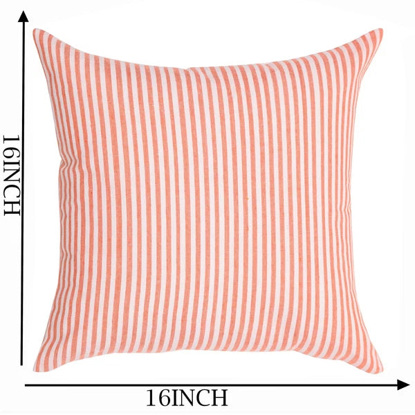 Cotton Cushion Covers Throw Pillow Cover Case Striped Home Sofa Decor-Set of 2