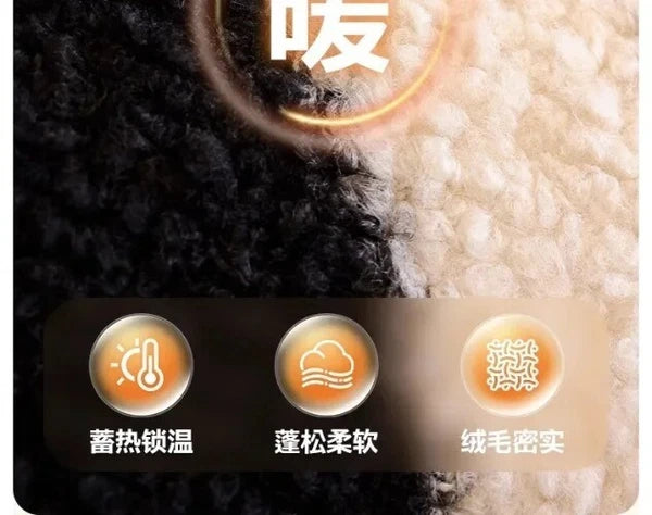 1PC Plush Sofa Mat Cover Lamb Wool Sofa Cushion White Stripes Couch Slipcover