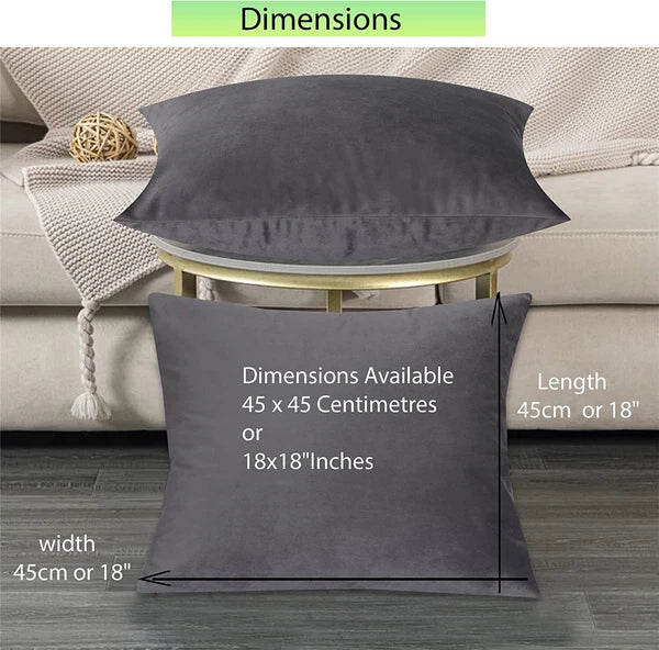 Crushed Cushion Covers or Velvet Cushions 18 x 18 Set of 2 Pair Bed Sofa Pillow