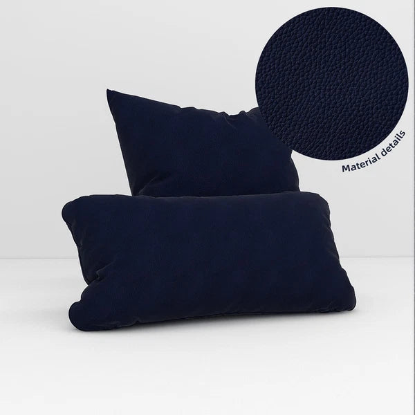 Pb014 Cushion Cover*Dark Navy Blue*Faux Leather synthetic Litchi Skin Sofa Seat