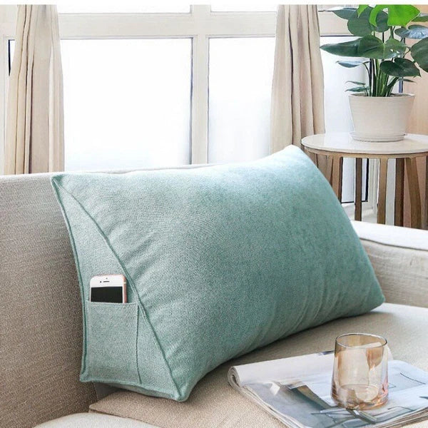 Sofa Triangle Back Cushion Cover Soft Fleece Bed Headboard Backrest Pillow Case