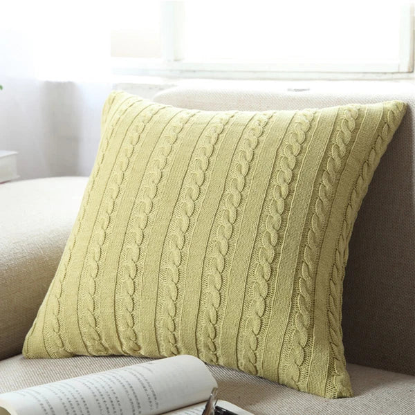 18'' Knitted Pillowcase Buttons Sofa Bed Throw Waist Cushion Covers Home Decor
