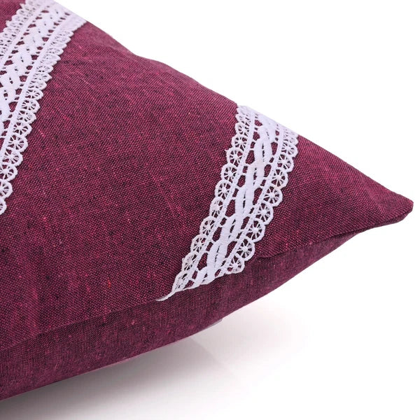 Home Decorative Cotton Cushion Cover Throw Pillowcase Sofa Decor Diagonal Lace