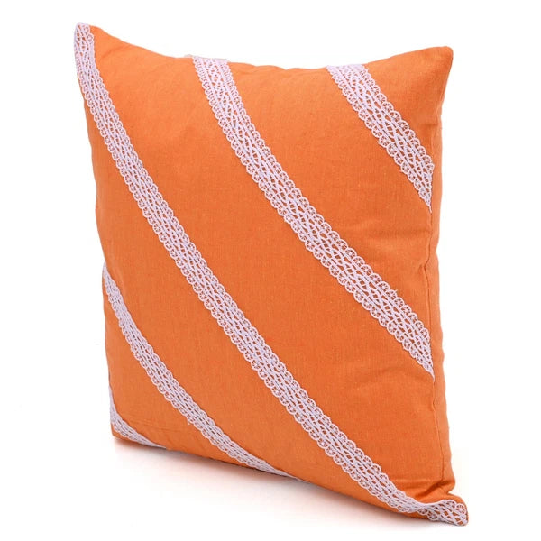 Home Decorative Cotton Cushion Cover Throw Pillowcase Sofa Decor Diagonal Lace