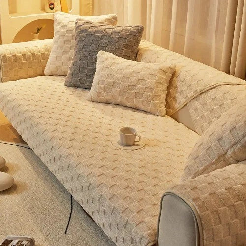 Plush Sofa Cushion Winter Nordic Non-Slip BackrestCover Towel Leather Sofa Cover