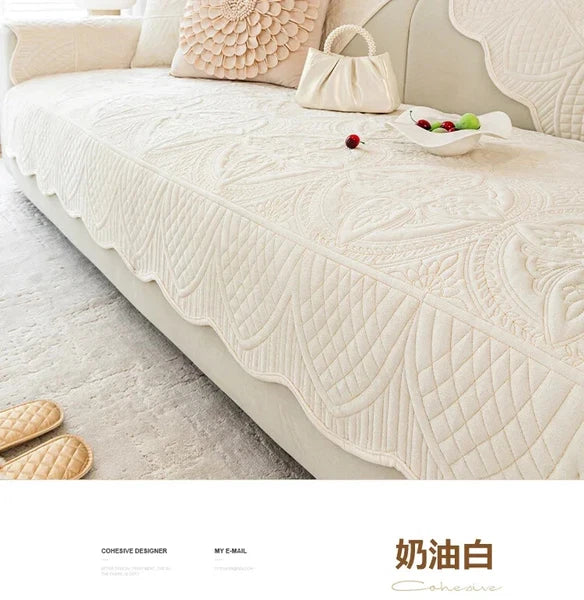 Short Plush Sofa Cushion Living Room Non-slip Sofa Towel Mat Couch Cover Corner