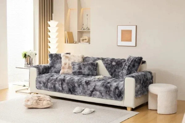 Plush Sofa Cover for Living Room SofaTowel Universal Non-slip Sofa Mat Blanket