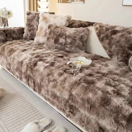 Plush Sofa Cover for Living Room SofaTowel Universal Non-slip Sofa Mat Blanket