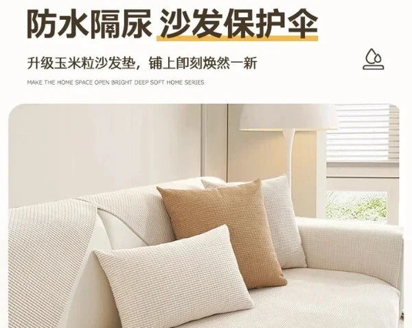 Solid Color Sofa Covers for Living Room Polar FleeceSofa Cushion Mat  Universal