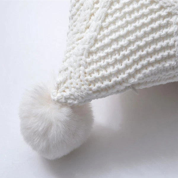18" Knitted Pillow Case Sofa Bed Soft Pompom Ball Waist Throw Cushions Cover New