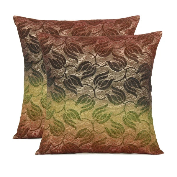 Leaf Floral Brown Cushion Cover Polydupion Bed Sofa Waist Back Pillow Case Home