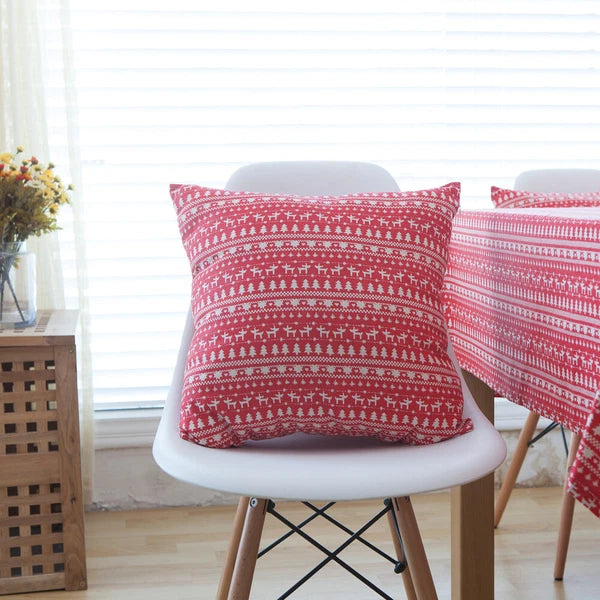 Home Print Cushion Covers Square Pillowcase Sofa Throw Waist Bed Decor Christmas