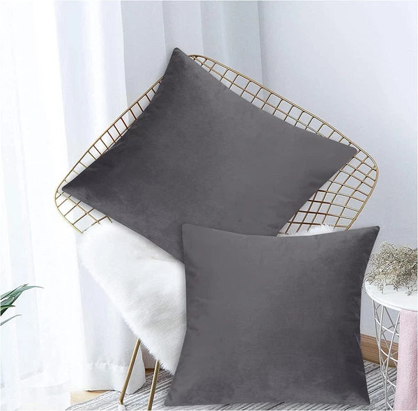Crushed Cushion Covers or Velvet Cushions 18 x 18 Set of 2 Pair Bed Sofa Pillow