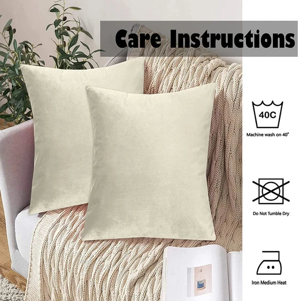 Crushed Cushion Covers or Velvet Cushions 18 x 18 Set of 2 Pair Bed Sofa Pillow