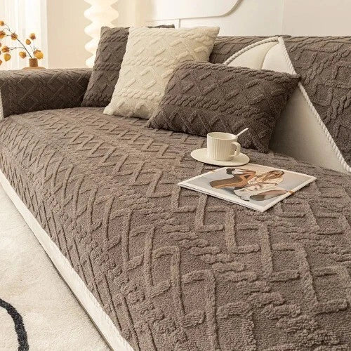 Sofa Protector Home Decor Fleece Sofa Cover Sofa Seat Slipcovers Plush Jacquard