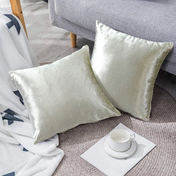 Pack of 4 Plush Velvet Cushion Covers Extra Soft Sofa Throw Pillow Cases 17"x17"