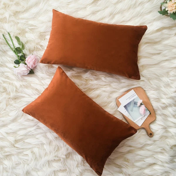Plain Velvet Cushions Covers 30x51 cm Luxury Soft Velvet Sofa Bed Pillow Cases