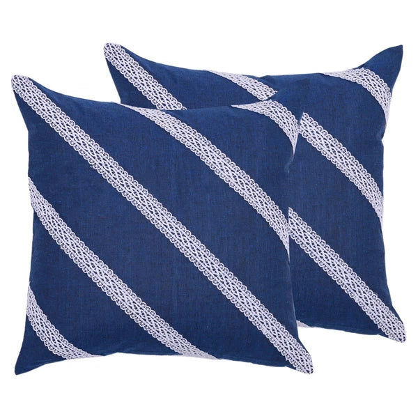 Home Decorative Cotton Cushion Cover Throw Pillowcase Sofa Decor Diagonal Lace