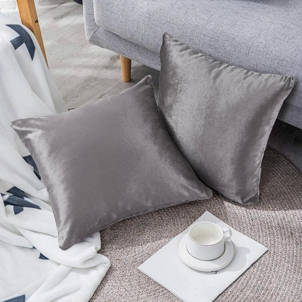 Pack of 4 Plush Velvet Cushion Covers Extra Soft Sofa Throw Pillow Cases 17"x17"