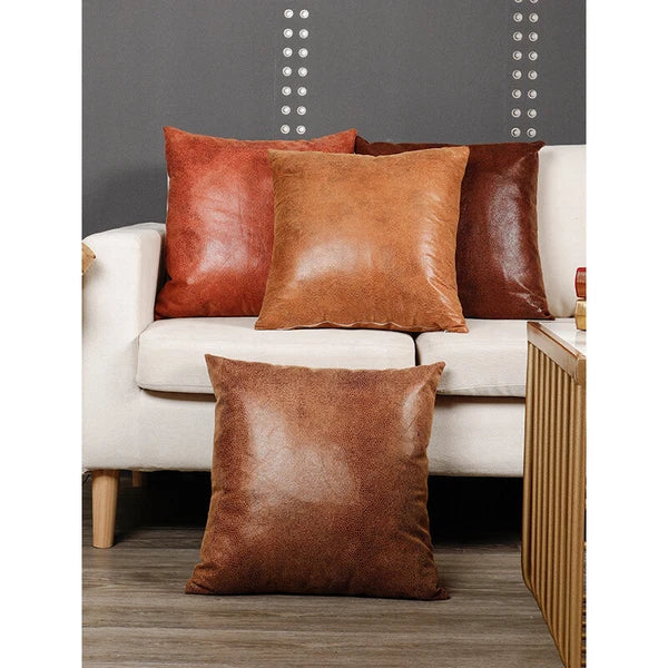 Retro Luxury Faux PU Leather Pillow Case Cushion Cover Throw Sofa Bed Home Decor
