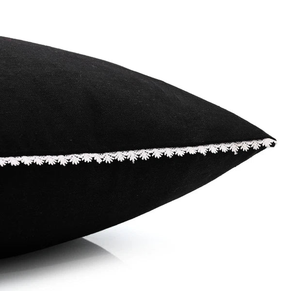 Cushion Covers Case Cotton Throw Pillow Cover Sofa Home Decor Solid with Lace-S5