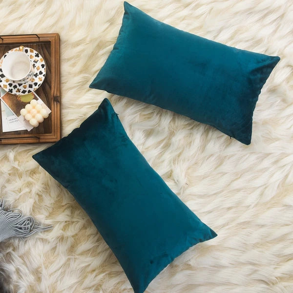 Plain Velvet Cushions Covers 30x51 cm Luxury Soft Velvet Sofa Bed Pillow Cases