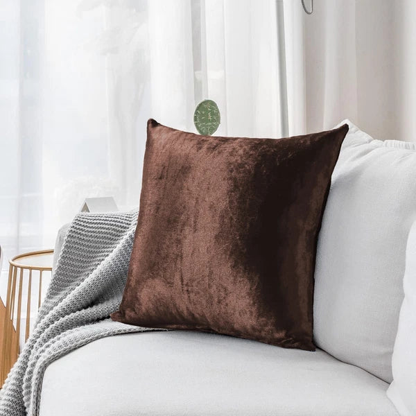 Pack of 4 Plush Velvet Cushion Covers Extra Soft Sofa Throw Pillow Cases 17"x17"