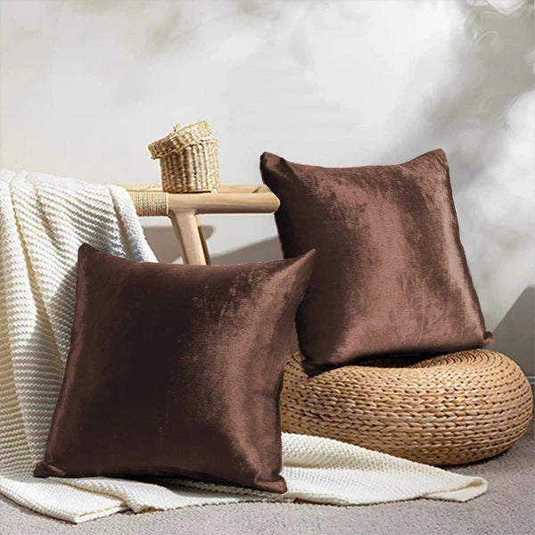 Pack of 4 Plush Velvet Cushion Covers Extra Soft Sofa Throw Pillow Cases 17"x17"