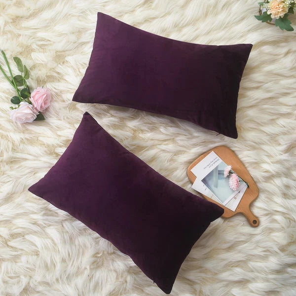 Plain Velvet Cushions Covers 30x51 cm Luxury Soft Velvet Sofa Bed Pillow Cases