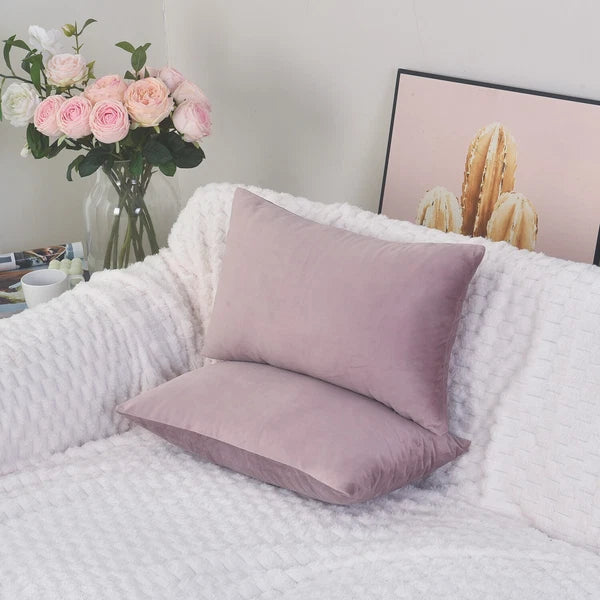Plain Velvet Cushions Covers 30x51 cm Luxury Soft Velvet Sofa Bed Pillow Cases