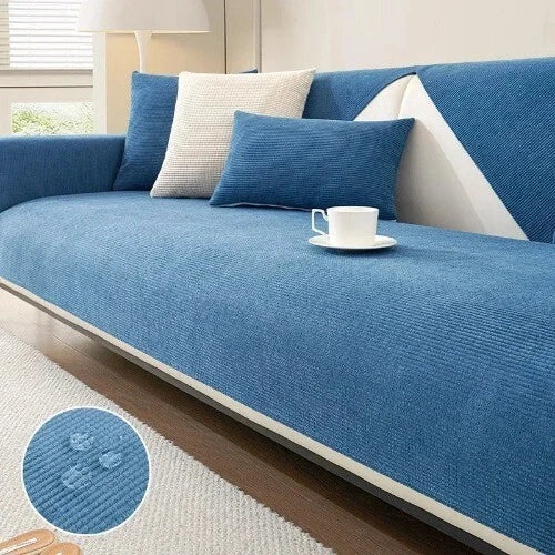 Solid Color Sofa Covers for Living Room Polar FleeceSofa Cushion Mat  Universal