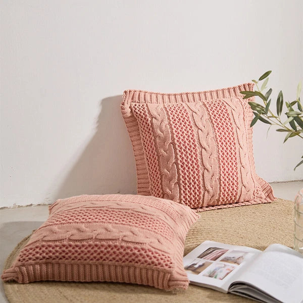 Square Knitted Pillowcase Sofa Bed Throw Waist Cushion Cover Office Pillow Case