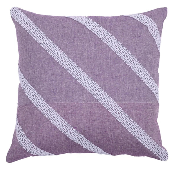 Home Decorative Cotton Cushion Cover Throw Pillowcase Sofa Decor Diagonal Lace