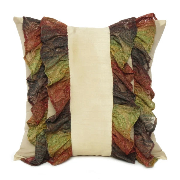 Cushion Cover Throw Pillow Cases Polydupion Beige Ruffle Lace Floral Sofa Bed