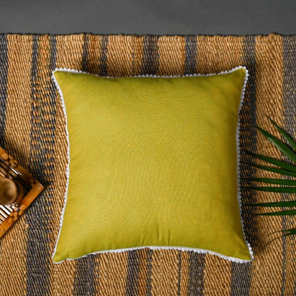 Cushion Covers Case Cotton Throw Pillow Cover Sofa Home Decor Solid with Lace-S5