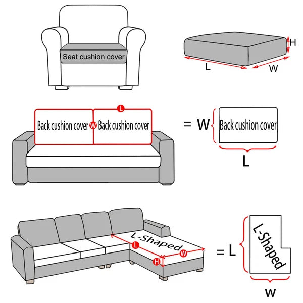 1 2 3 4 Seater PU Leather Sofa Cushion Cover Waterproof Sofa Couch Seat Cover