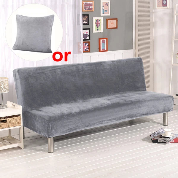 Armless Futon Sofa Bed Cover Full Size Thicker Plush Sofa Slipcover orPillowcase