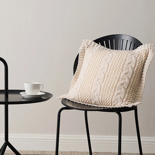 Square Knitted Pillowcase Sofa Bed Throw Waist Cushion Cover Office Pillow Case