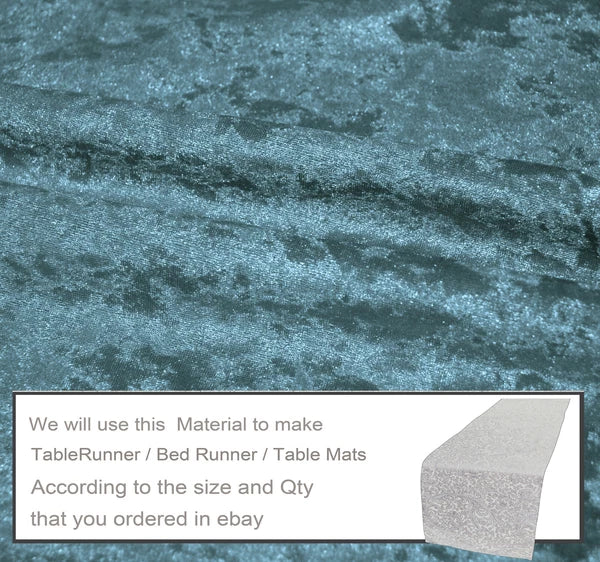 Mv18 Dark Teal Crushed Velvet Sofa Seat Patio Bench Cushion Bolster Cover/Runner