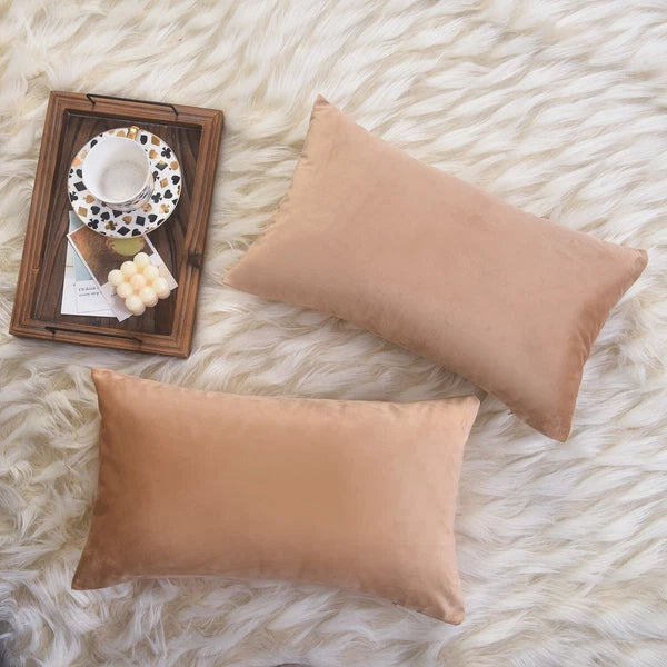 Plain Velvet Cushions Covers 30x51 cm Luxury Soft Velvet Sofa Bed Pillow Cases